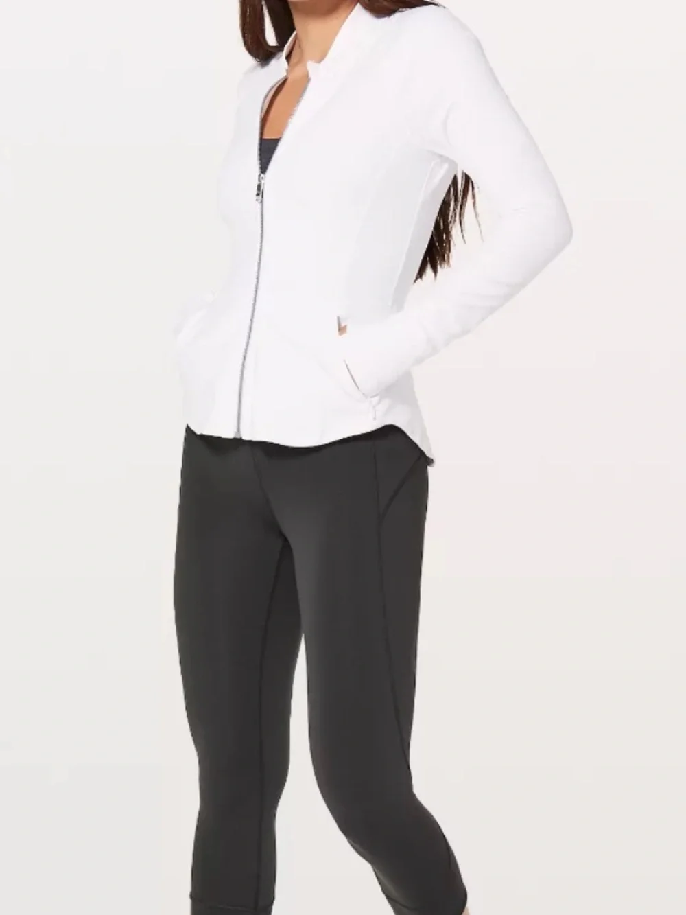 lululemon athletica White Lightweight Zip-Up Active Jacket